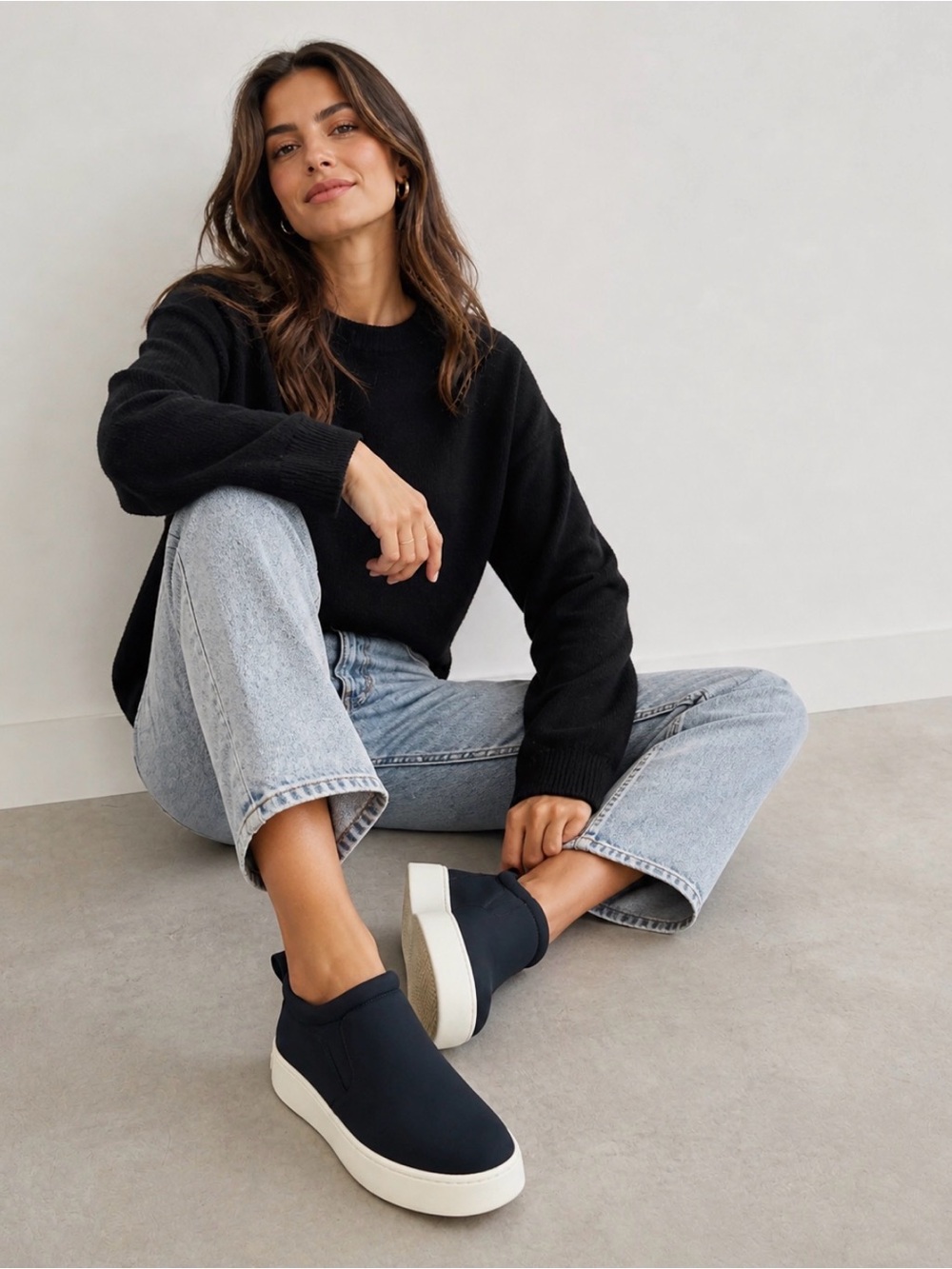 Via Spiga Ellis Platform Scuba Ankle Sneakers Shoes 8 Minimalist Chic Modern